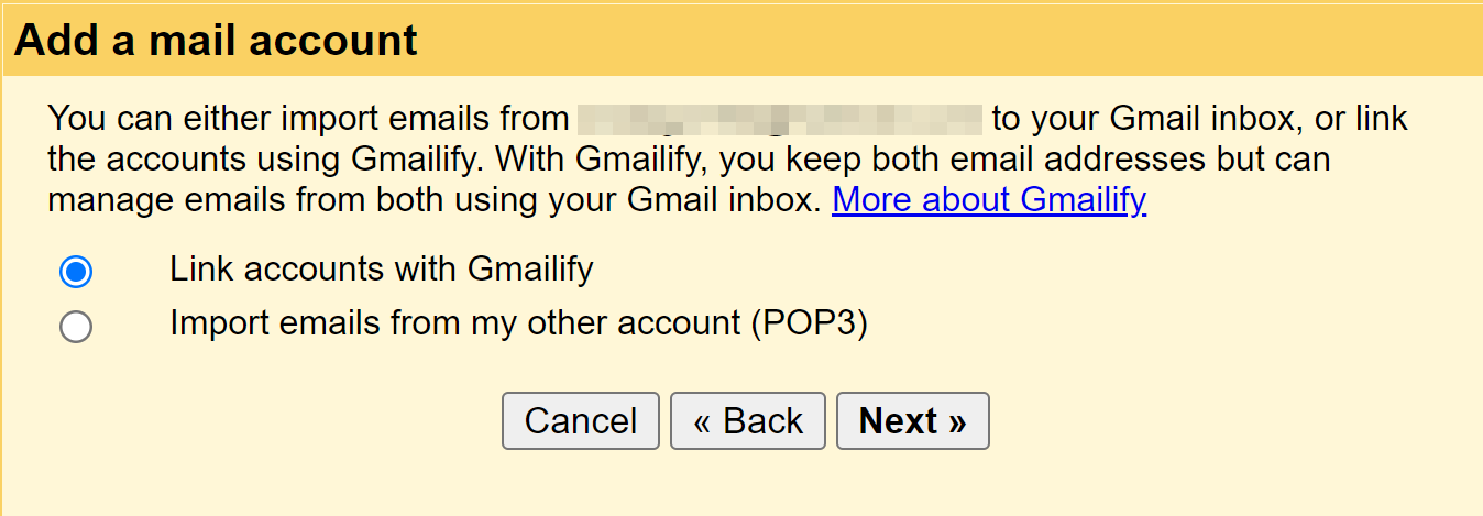 ตัวเลือกการนำเข้าใน Gmail