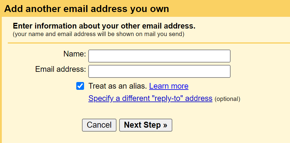 การเพิ่มที่อยู่อีเมลเป็นชื่อแทนใน Gmail