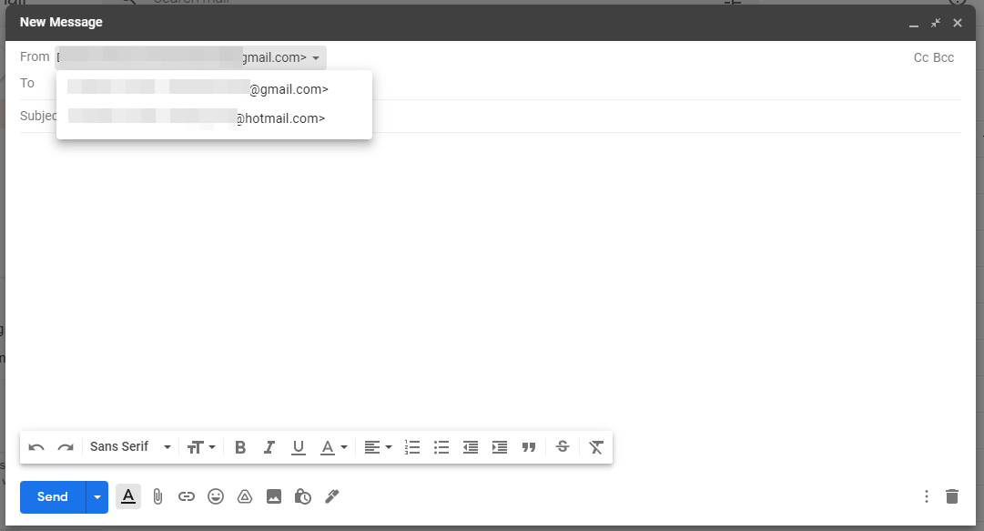 การเลือกผู้ส่งใน Gmail