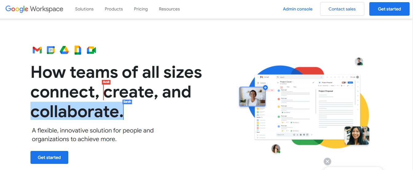 หน้าแรกของ Google Workspace