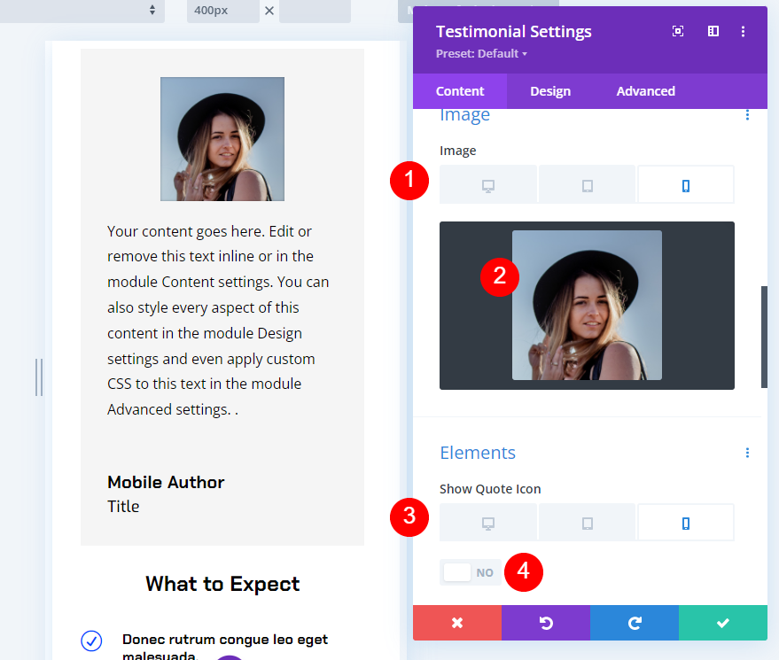 Responsive Testimonial Scenario สองเวอร์ชั่นสำหรับมือถือ
