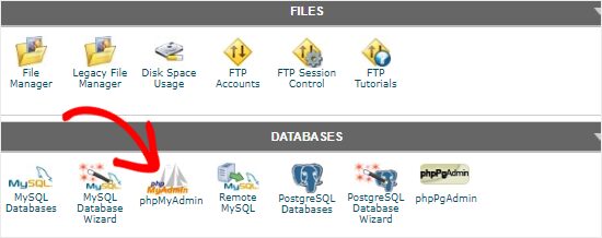 cpanel abre phpmyadmin