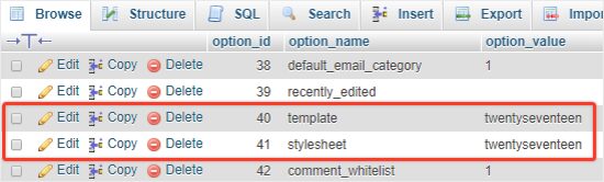 linhas de modelo e folha de estilo como alterar o tema do wordpress