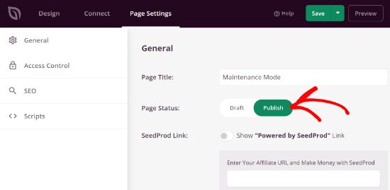 publique sua página de modo de manutenção como alterar o tema do wordpress