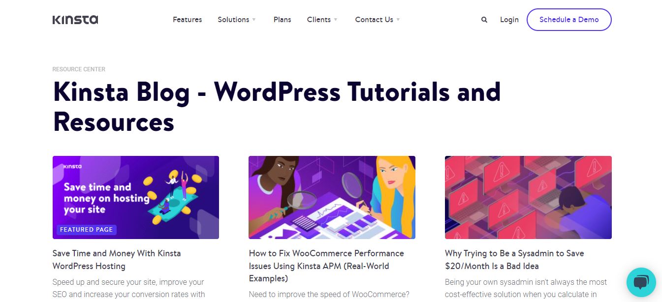 WordPress에 대한 kinsta 블로그