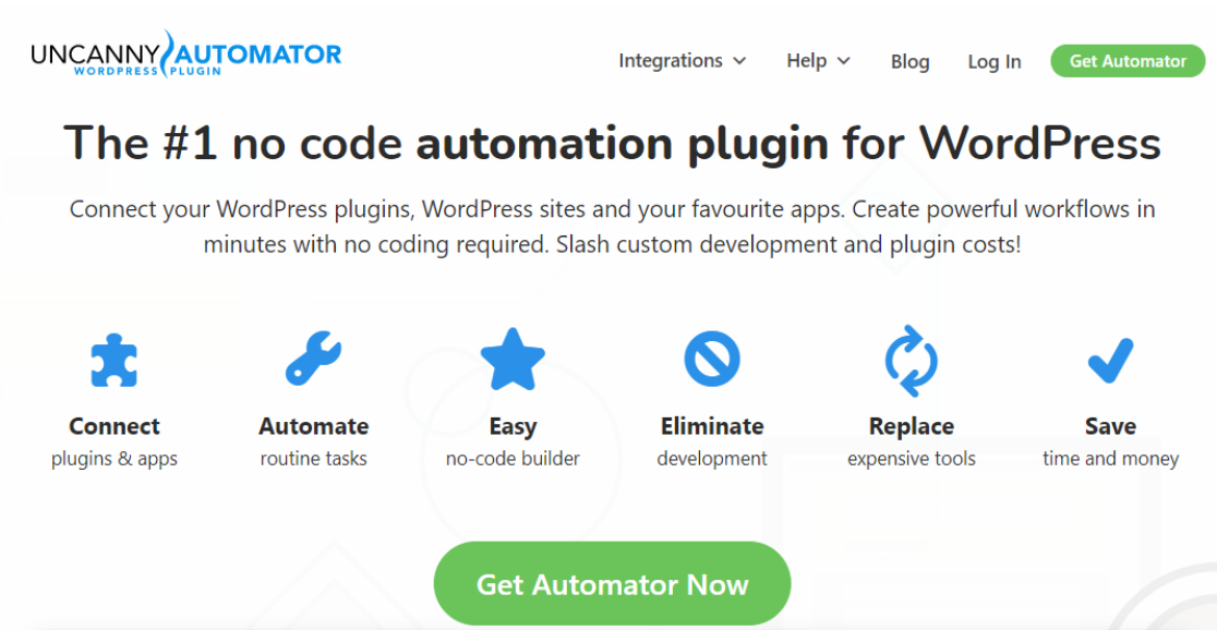 用于松弛集成的 uncanny automator wordpress 自动化插件