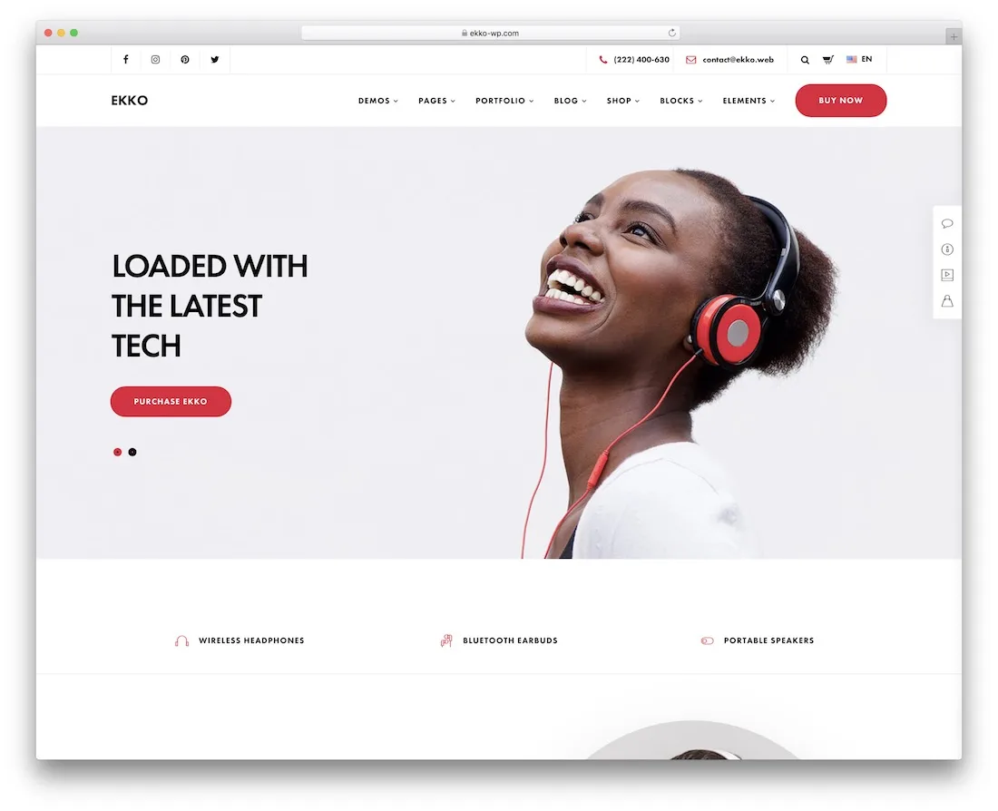 ekko tema wordpress prodotto singolo