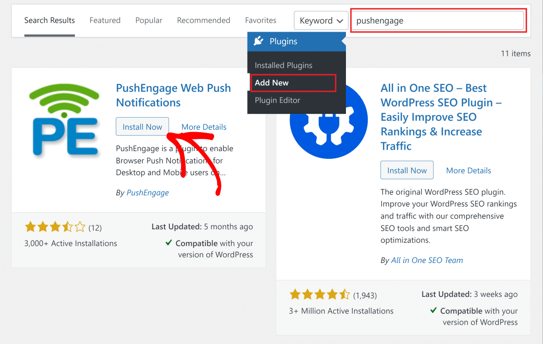 PushEngage Kurulumları