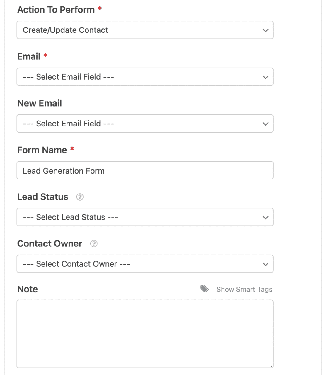 Creați sau actualizați opțiunea de contact hubspot