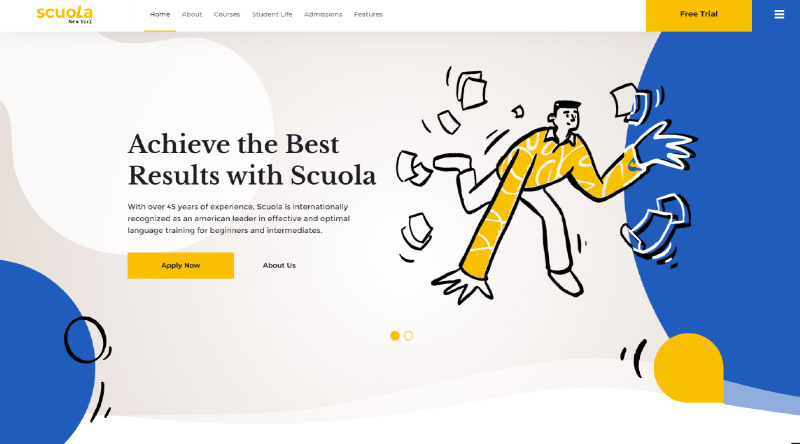 5 Melhores Temas WordPress de Escola de Idiomas e Tradução 5 Scuola WordPress Theme