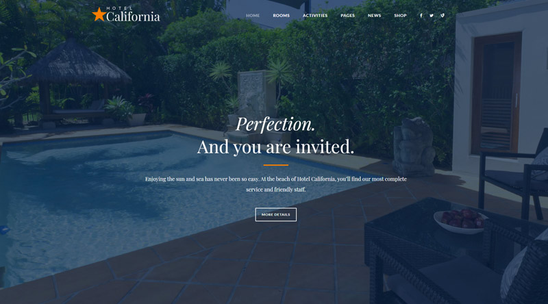 Más de 5 mejores temas de WordPress para resorts que se destacan 6 California WordPress Theme