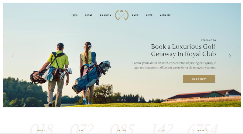 Más de 5 mejores temas de WordPress para resorts que se destacan 2 FairwayGreen Golf Club Theme