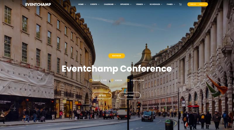 2022년을 위한 20가지 최고의 이벤트 웹사이트 템플릿 5 Multiple Event & Conference