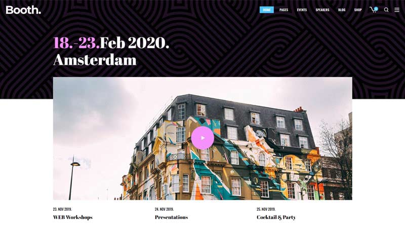 2022년을 위한 20가지 최고의 이벤트 웹사이트 템플릿 2 Booth WordPress Theme