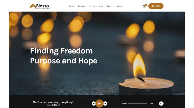2022년을 위한 20가지 최고의 이벤트 웹사이트 템플릿 19 Blesso WordPress Theme