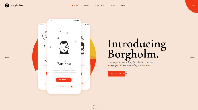 10 전문 디지털 에이전시 WordPress 테마 9 Borgholm Unique WordPress Theme