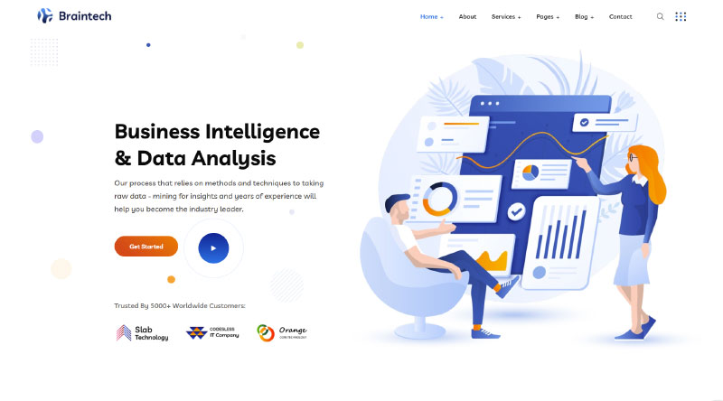 Top 10 Temas WordPress para empresas de TI mais poderosas 5 Braintech WordPress Theme