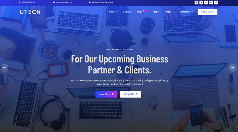 Top 10 Temas WordPress para empresas de TI mais poderosas 7 uTech WordPress Theme