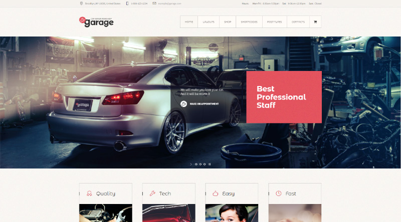 Más de 5 temas de WordPress para servicios de automóviles y reparación de automóviles ideales para ti 5 Garage WordPress Theme