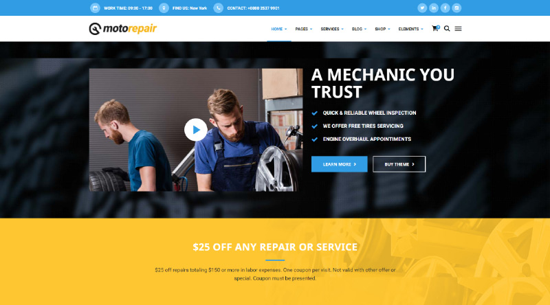 Más de 5 temas de WordPress para servicios de automóviles y reparación de automóviles ideales para ti 4 Motorepair WordPress Theme