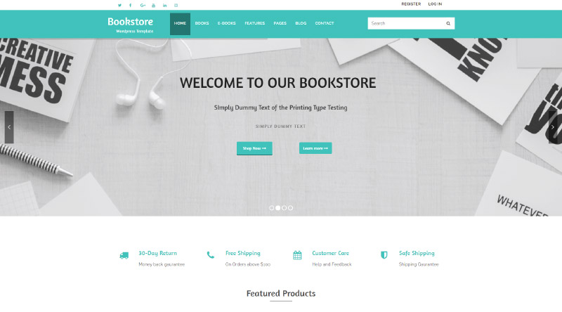 8 Temi WordPress per eBook per aumentare le vendite online 5 Bookstore WordPress Theme