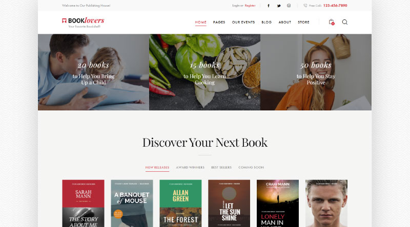 8 Temi WordPress per eBook per aumentare le vendite online 6 Booklovers WordPress Theme