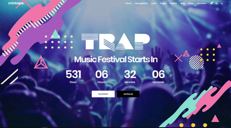 10 موضوعات ترفيهية لا تُنسى في ووردبريس 7 Mixtape Festival WordPress Theme