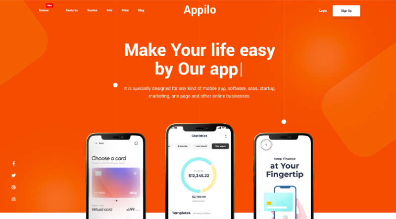 10 ธีม WordPress ที่น่าสนใจที่สุดสำหรับแอพ 5 Appilo WordPress Theme