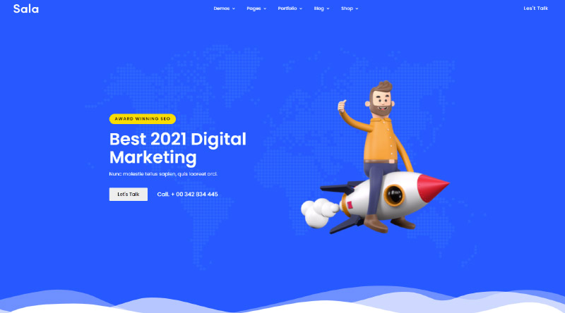 10 ธีม WordPress ที่น่าสนใจที่สุดสำหรับแอพ 11 Sala WordPress Theme