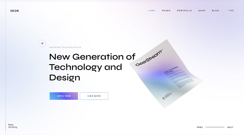 10 ธีม WordPress ที่น่าดึงดูดที่สุดสำหรับแอพ 3 Deon WordPress Theme