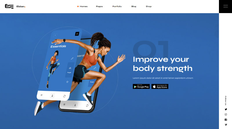 10 ธีม WordPress ที่น่าสนใจที่สุดสำหรับแอพ 8 Eidan App WordPress Theme