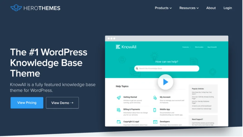 ธีม KnowAll ของ HeroThemes สำหรับสร้างเว็บไซต์ฐานความรู้โดยใช้ WordPress