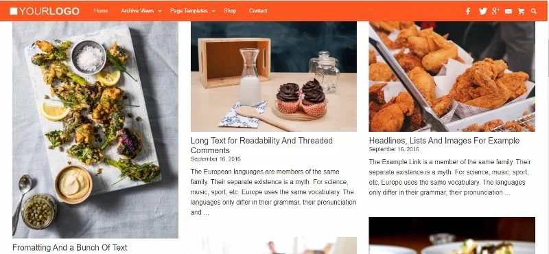 Griglia - Tema del sito Web simile a Pinterest