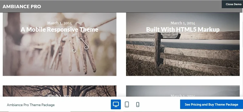 Ambience Pro - Temi WordPress come Pinterest