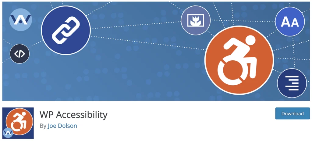 สกรีนช็อตของ WP Accesibility wordpress accessibility plugin