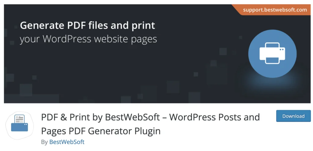 Scxreenshot ของ PDF & พิมพ์โดย BestWebSoft