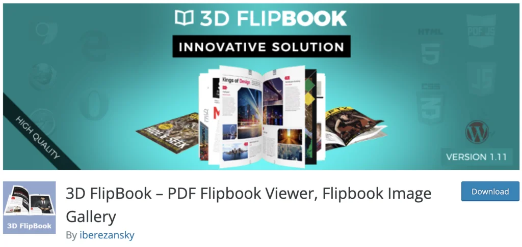 สกรีนช็อตของปลั๊กอิน 3D Flipbook