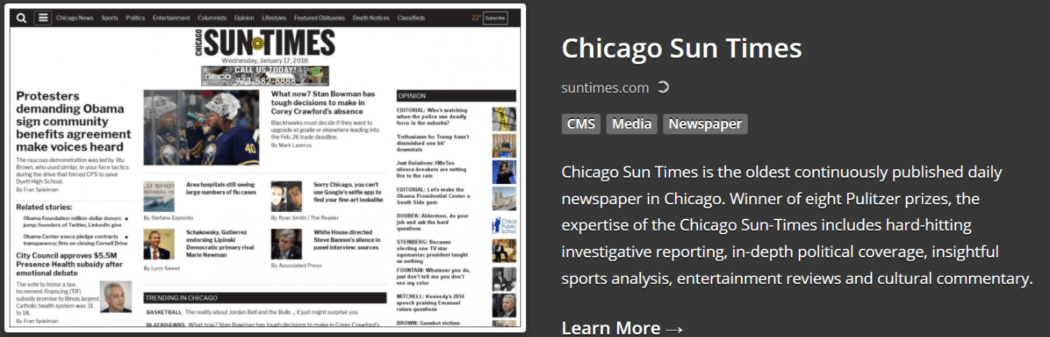ตู้โชว์ 2017 – Chicago Sun Times