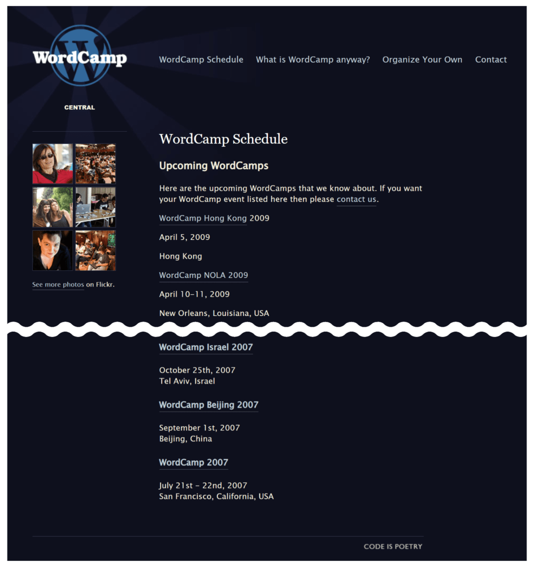 ส่วนท้ายปี 2009 > WordCamp