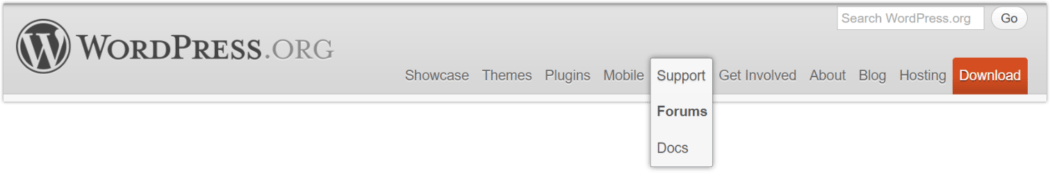 2012 Support Header Dropdown