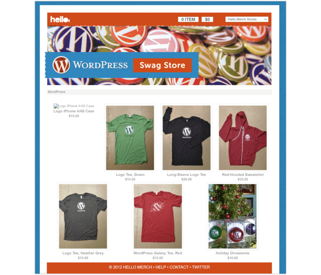 เว็บไซต์ WordPress Swag ปี 2012