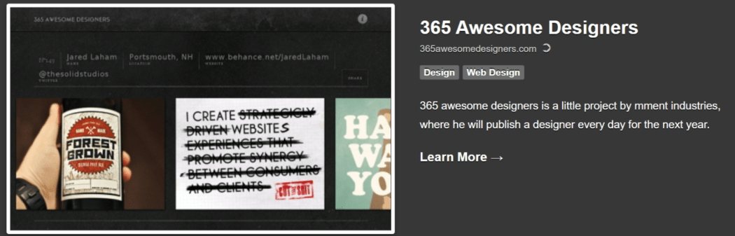 ตู้โชว์ปี 2012 – 365 นักออกแบบที่ยอดเยี่ยม