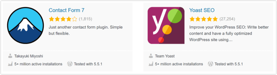 ปลั๊กอินยอดนิยมประจำปี 2020 - แบบฟอร์มติดต่อ 7 และ Yoast SEO