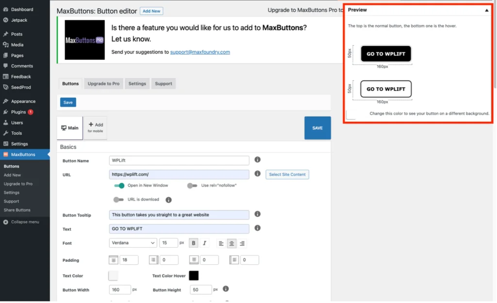 การแทรกปุ่มลงในหน้าหรือโพสต์โดยใช้ปลั๊กอิน MaxButtons - ปรับแต่งรูปลักษณ์ของปุ่ม
