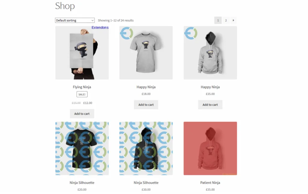 สกรีนช็อตของปลั๊กอินลายน้ำรูปภาพผลิตภัณฑ์ WooCommerce