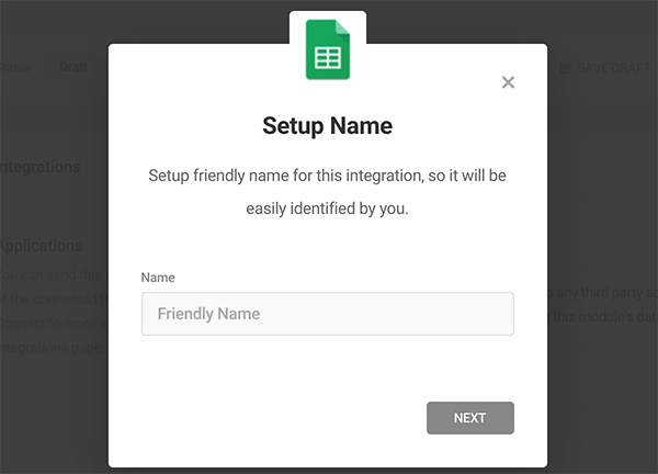 Googleスプレッドシートの名前を設定する場所。