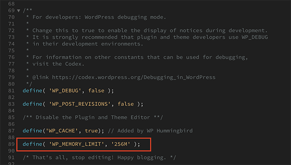 يعمل wp-config على زيادة الذاكرة