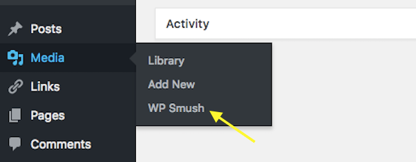 เมนู WordPress - รายการเมนู WP Smush