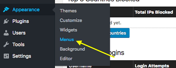 เมนู WordPress: ลักษณะที่ปรากฏ - เมนู