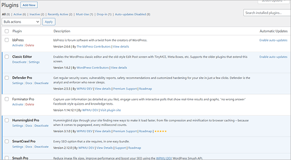 หน้าจอปลั๊กอิน WordPress